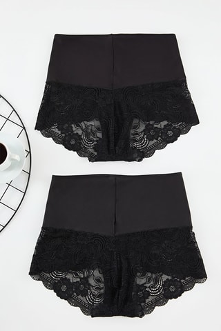 2 culottes taille haute - Noir