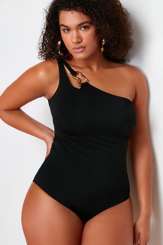 Maillot 1 pièce asymétrique - Noir