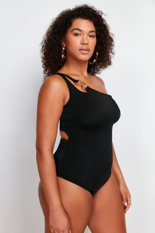 Maillot 1 pièce asymétrique - Noir
