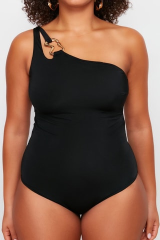 Maillot 1 pièce asymétrique - Noir