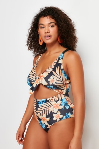 Maillot 1 pièce - Bleu roi et orange