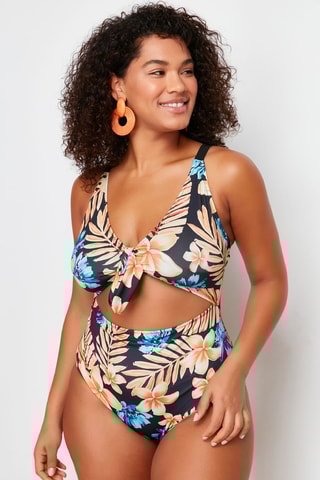 Maillot 1 pièce - Bleu roi et orange