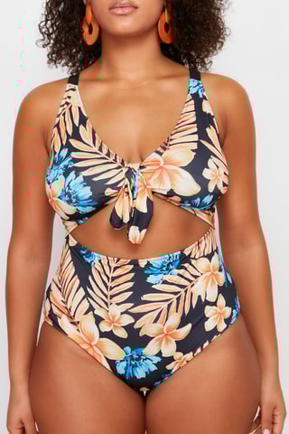 Maillot 1 pièce - Bleu roi et orange
