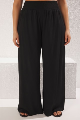 Pantalon palazzo taille haute - Noir