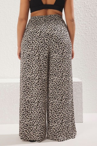 Pantalon palazzo taille haute - Noir