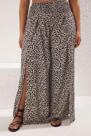 Pantalon palazzo taille haute - Noir