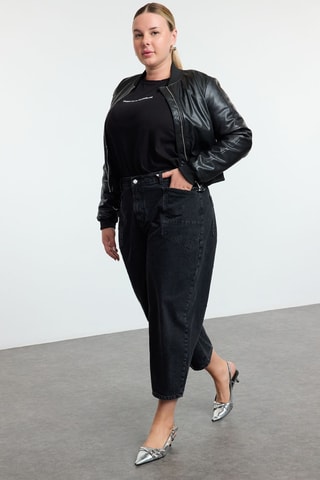 Jean 7/8 taille haute - Noir