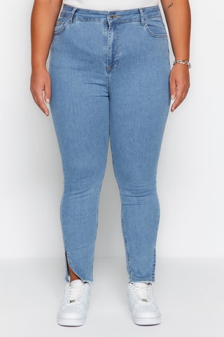 Jean skinny taille haute - Bleu