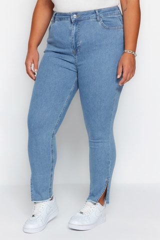 Jean skinny taille haute - Bleu