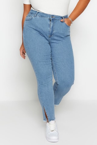 Jean skinny taille haute - Bleu