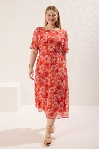 Robe midi - Rouge