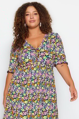 Robe patineuse - Vert et mauve