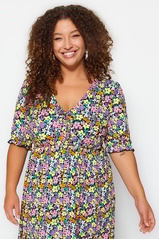 Robe patineuse - Vert et mauve