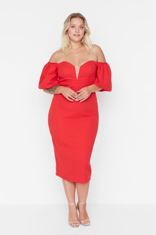Robe fourreau - Rouge