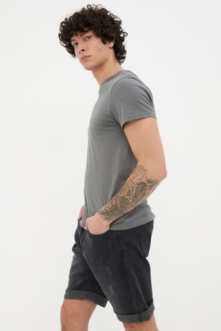 Short slim en jean - Anthracite