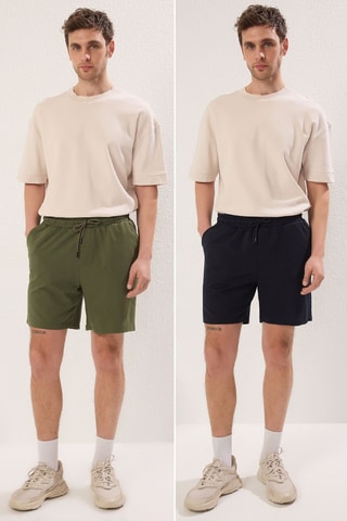2 shorts - Bleu marine et kaki