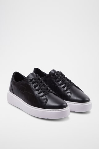 Baskets plateformes en cuir - Noir