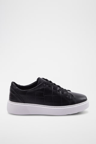 Baskets plateformes en cuir - Noir