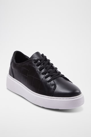 Baskets plateformes en cuir - Noir