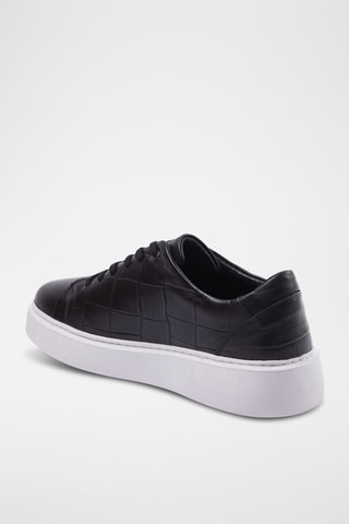 Baskets plateformes en cuir - Noir