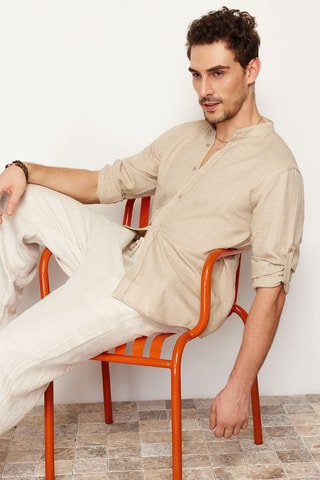 Chemise slim - Beige