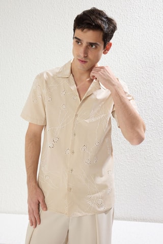 Chemise regular - Beige