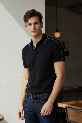 Polo regular - Noir