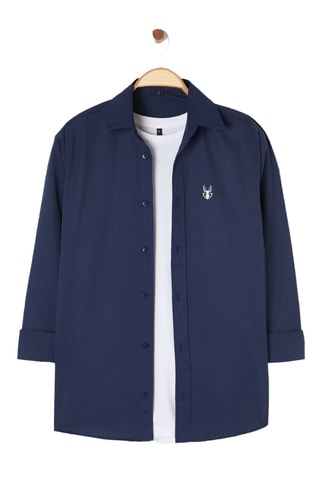 Chemise slim - Bleu marine