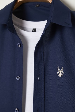 Chemise slim - Bleu marine