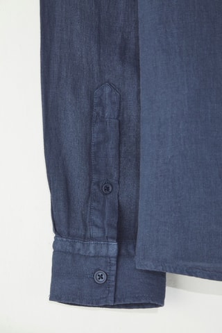 Chemise regular en lin - Bleu marine