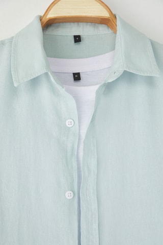 Chemise regular en lin - Bleu clair