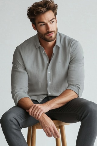 Chemise regular - Gris