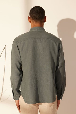 Chemise regular en lin - Gris