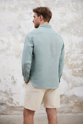 Chemise regular en lin - Vert