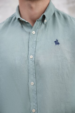 Chemise regular en lin - Vert