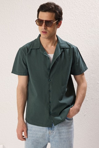 Chemise oversize - Vert foncé