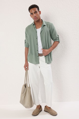 Chemise regular - Kaki