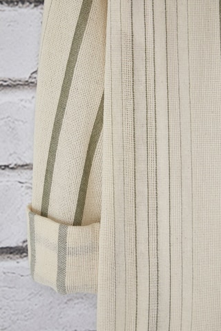 Chemise regular - Kaki et écru