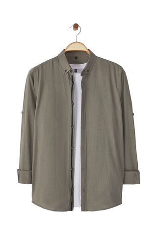 Chemise slim - Kaki