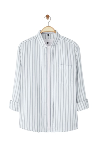 Chemise regular - Kaki et blanc