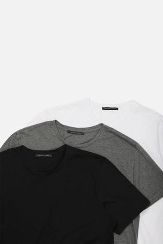 3 t-shirts - Noir et gris chiné