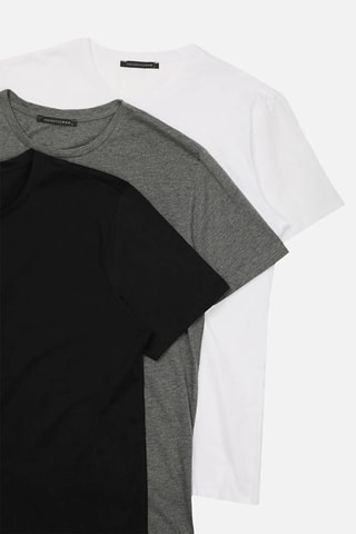 3 t-shirts - Noir et gris chiné