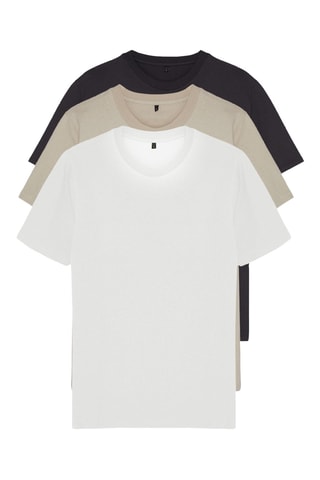 3 t-shirts - Anthracite et beige