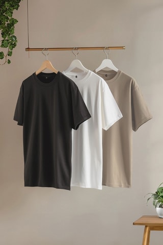 3 t-shirts - Anthracite et beige