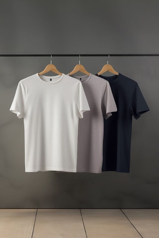 3 t-shirts - Anthracite et beige