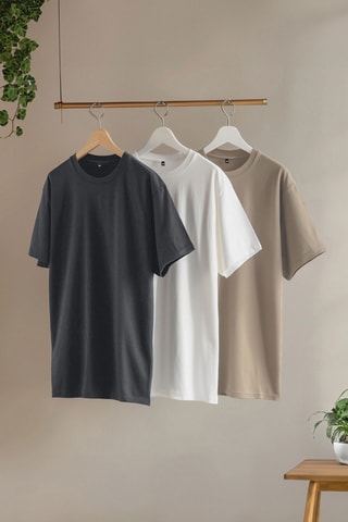 3 t-shirts - Anthracite et beige