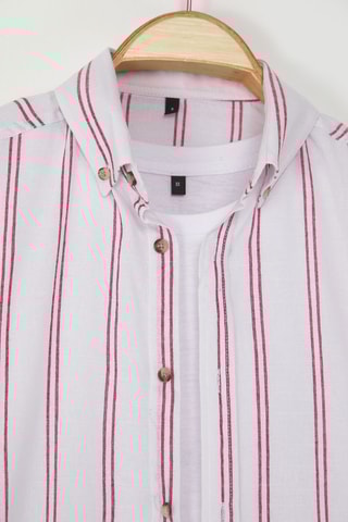 Chemise slim - Blanc et rouge