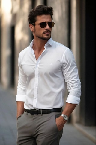 Chemise regular - Blanc