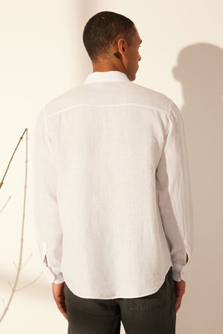 Chemise regular en lin - Blanc