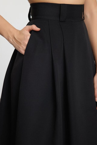 Jupe midi taille haute - Noir